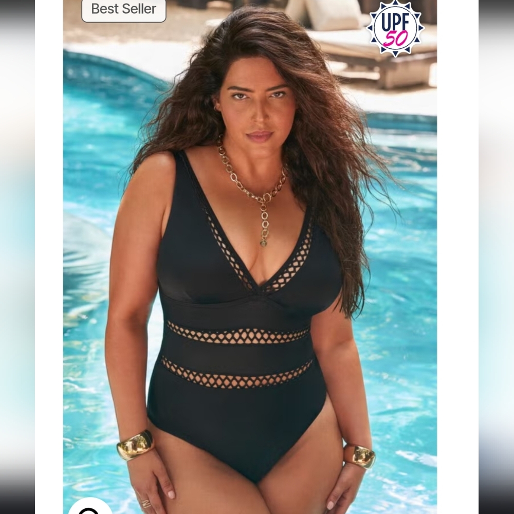 Elegant Black One-Piece Swimsuit